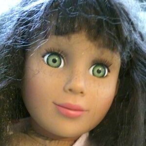 18” Doll Brown Hair Green Eyes